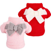 Naujas rudens žiemos naminių šunų kačių šiltas lankas megztinis Striukės Minkštas Patogus Šunų Megztinis Kalėdinis Mažas Šunų Apranga Naminių gyvūnėlių Apranga Paltas Džersis
