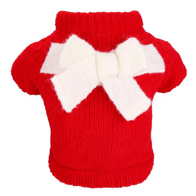Naujas rudens žiemos naminių šunų kačių šiltas lankas megztinis Striukės Minkštas Patogus Šunų Megztinis Kalėdinis Mažas Šunų Apranga Naminių gyvūnėlių Apranga Paltas Džersis