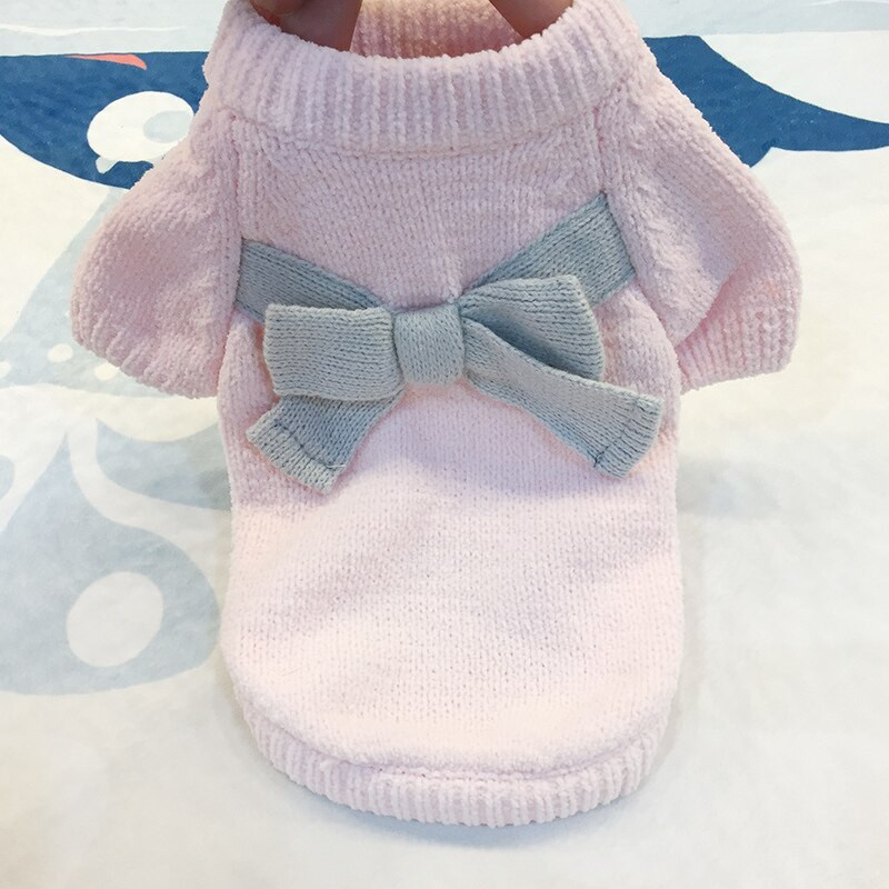 Naujas rudens žiemos naminių šunų kačių šiltas lankas megztinis Striukės Minkštas Patogus Šunų Megztinis Kalėdinis Mažas Šunų Apranga Naminių gyvūnėlių Apranga Paltas Džersis