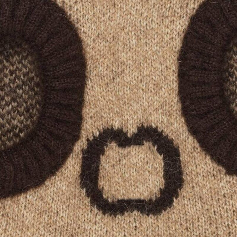 Καφέ πουλόβερ σχεδιαστών για σκύλους Μικρά ρούχα για σκύλους για γαλλικό μπουλντόγκ Yorkshire Dachshund Puppy Χειμερινό πλεκτό πουλόβερ Jumper Xs-xxl
