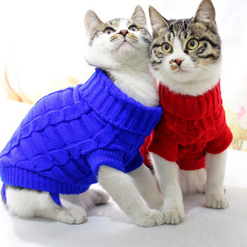 Зимен пуловер за кучета Затоплящ плетен джъмпер Трикотаж Дрехи за домашни любимци Пуловер за кученца Палто Дрехи за домашни любимци Консумативи за палта XS-XL