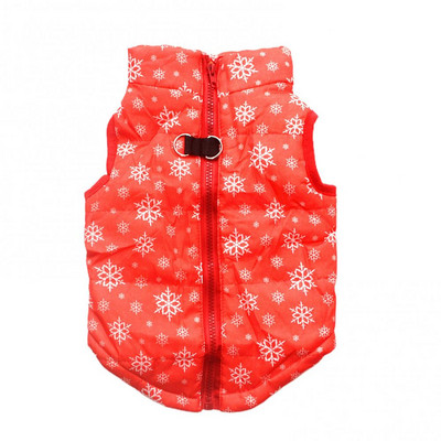 Jachetă de iarnă de Crăciun cu fermoar din bumbac moale și caldă, cu cataramă de tracțiune, haine pentru câini, haine de iarnă pentru câini mici, haină pentru câini.