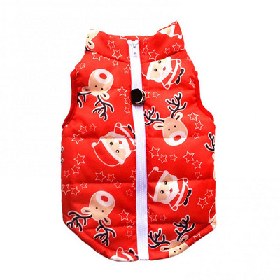 Jachetă de iarnă de Crăciun cu fermoar din bumbac moale și caldă, cu cataramă de tracțiune, haine pentru câini, haine de iarnă pentru câini mici, haină pentru câini.
