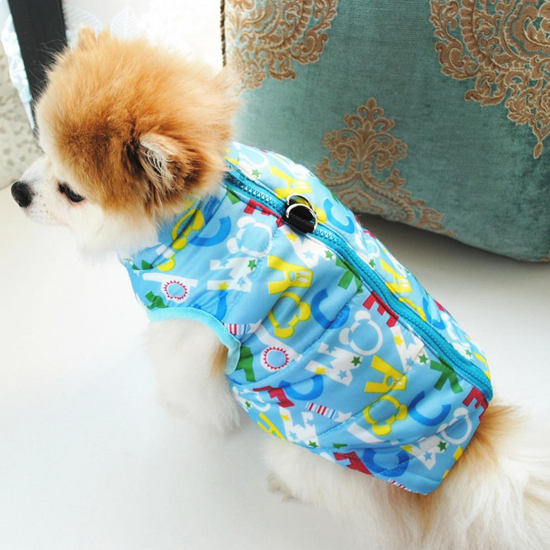 Jachetă de iarnă de Crăciun cu fermoar din bumbac moale și caldă, cu cataramă de tracțiune, haine pentru câini, haine de iarnă pentru câini mici, haină pentru câini.