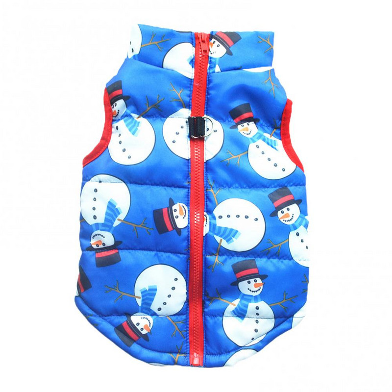 Jachetă de iarnă de Crăciun cu fermoar din bumbac moale și caldă, cu cataramă de tracțiune, haine pentru câini, haine de iarnă pentru câini mici, haină pentru câini.