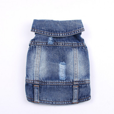 Šunų katės džinsai striukė Mėlynas džinsinis paltas liemenė augintinis šuniukas pavasario/rudens drabužiai Drabužiai 6 dydžiai