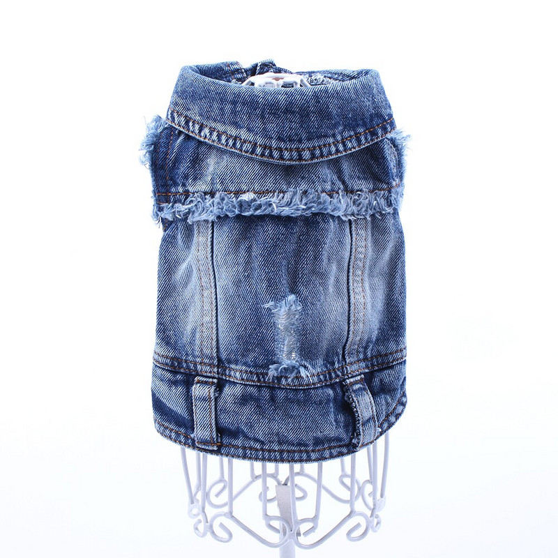 Šunų katės džinsai striukė Mėlynas džinsinis paltas liemenė augintinis šuniukas pavasario/rudens drabužiai Drabužiai 6 dydžiai