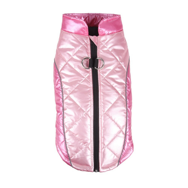 Jachetă din fleece reflectorizant, caldă, cu fermoar, pentru câini, cu lesă dublă cu inel în D, pulover pentru câini de talie mică, impermeabil, haine pentru câini de talie mică