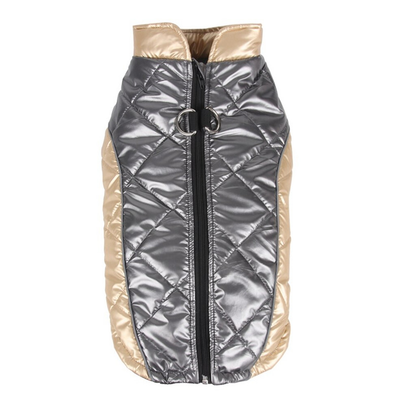 Jachetă din fleece reflectorizant, caldă, cu fermoar, pentru câini, cu lesă dublă cu inel în D, pulover pentru câini de talie mică, impermeabil, haine pentru câini de talie mică