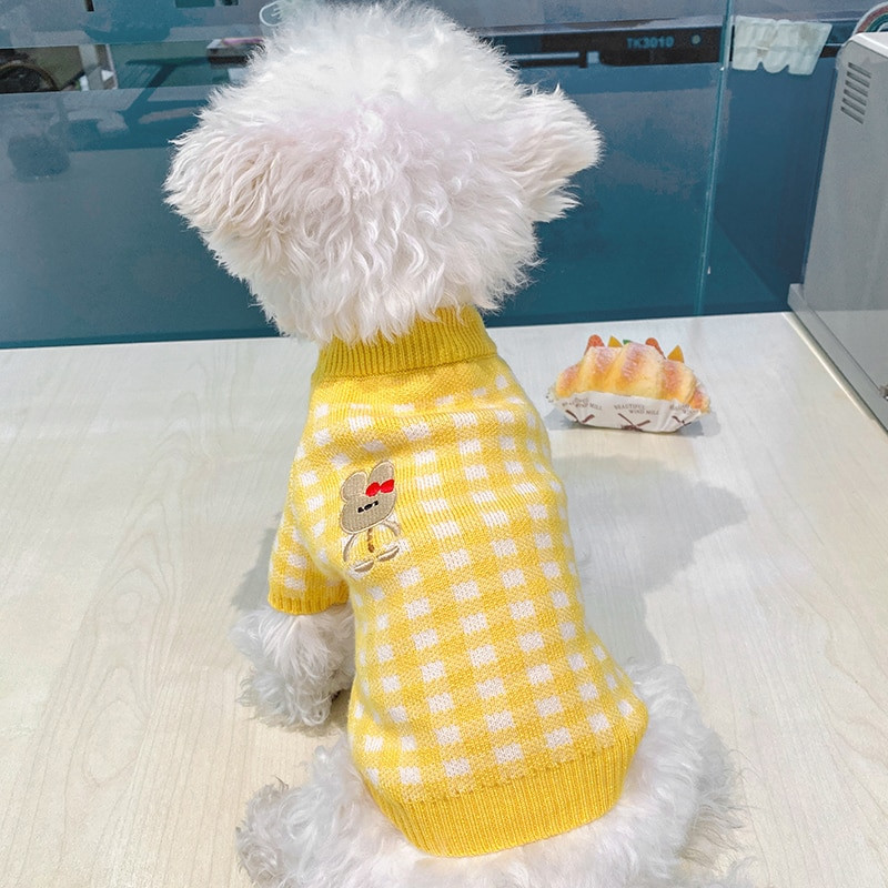PETCIRCLE Oblečenie pre psov, sveter s motívom zajačika, veľkosť S, veľkosť S, pre malého psa, šteniatko, mačku, jar a jeseň, roztomilý kostým pre domáce zvieratá, oblečenie pre domáce zvieratá, kabát