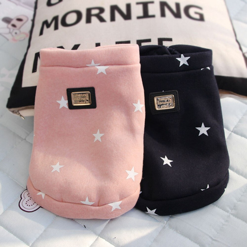 Fashion Star Prinditud lemmiklooma fliisist pusa kampsun väikestele koertele kassidele poiss tüdrukutele koertele pehme soe talvejope jakk kutsika riided