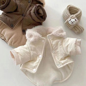 Pet Φθινοπωρινό χειμωνιάτικο παλτό με γούνινο γιακά με χοντρό σκύλο Pomeranian Small Puppy Yorkshire Schnauzer Teddy Bear Ρούχα για μικρά σκυλιά