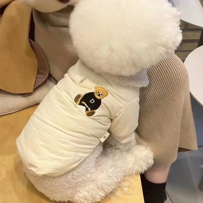 Pet Φθινοπωρινό χειμωνιάτικο παλτό με γούνινο γιακά με χοντρό σκύλο Pomeranian Small Puppy Yorkshire Schnauzer Teddy Bear Ρούχα για μικρά σκυλιά