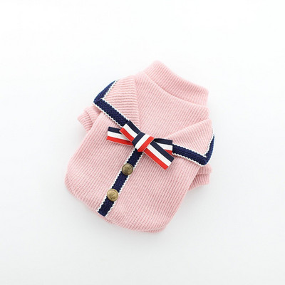 Jarné oblečenie pre psov v kórejskom štýle, dvojdielne tričká s motýľovou mašľou a sveterom pre psov