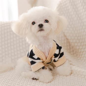 Ρούχα για σκύλους χειμωνιάτικο πουλόβερ Ζακέτες με ριγέ στάμπα μόδας Y2K πουκάμισα για μικρό σκύλο Γαλλικά μπουλντόγκ ρούχα φούτερ