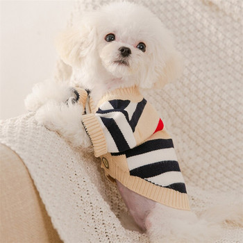 Ρούχα για σκύλους χειμωνιάτικο πουλόβερ Ζακέτες με ριγέ στάμπα μόδας Y2K πουκάμισα για μικρό σκύλο Γαλλικά μπουλντόγκ ρούχα φούτερ