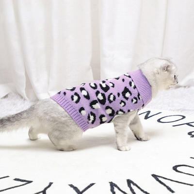 Kuum müük odavad lemmikloomarõivad Luksuslikud kassi koerte kostüümid, silmkoelised täpilised lemmikloomade kampsunid