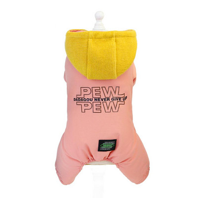 Nelja jalaga kombinesooni püksid Lemmikloomarõivad Talvised koeramantlid Lemmiklooma soojad riided Puuvillased kapuutsid jakid