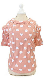 Nové oblečenie pre psov s srdiečkami, jar, jeseň, tričko s motívom srdca pre malé a stredné šteniatka čivavy, yorkshirského shih psíka