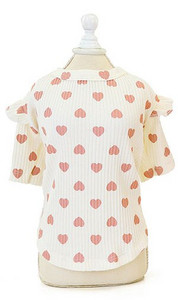 Nové oblečenie pre psov s srdiečkami, jar, jeseň, tričko s motívom srdca pre malé a stredné šteniatka čivavy, yorkshirského shih psíka