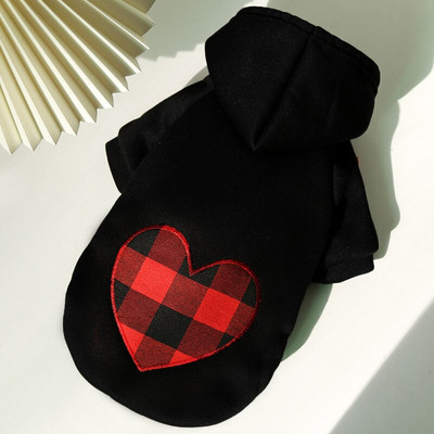 Φθινοπωρινό χειμερινό κατοικίδιο σκύλο Ρούχα Ζεστά καρό παλτό σκύλου Dog Hoodie Γαλλικό μπουλντόγκ Χρυσά μαλλιά Μικρά μεγάλα ρούχα για σκύλους Φούτερ για σκύλους