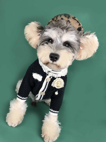 Ρούχα για σκύλους σχεδιαστών για μικρόσωμο σκύλο Χριστουγεννιάτικο πουλόβερ για σκύλους Βρετανικού στυλ Schnauzer Bomei Teddy Corgi Pearl Πολυτελή ρούχα για κατοικίδια