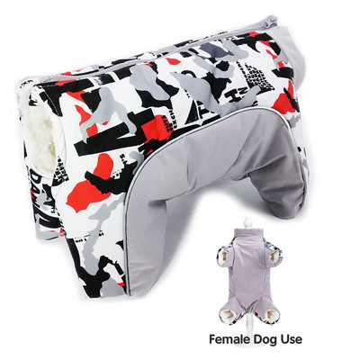 Zimné oblečenie pre psov, nepremokavá bunda pre malých psov, reflexná extra teplá snežná kombinéza s plným krytím brucha pre chlapcov/dievčatá