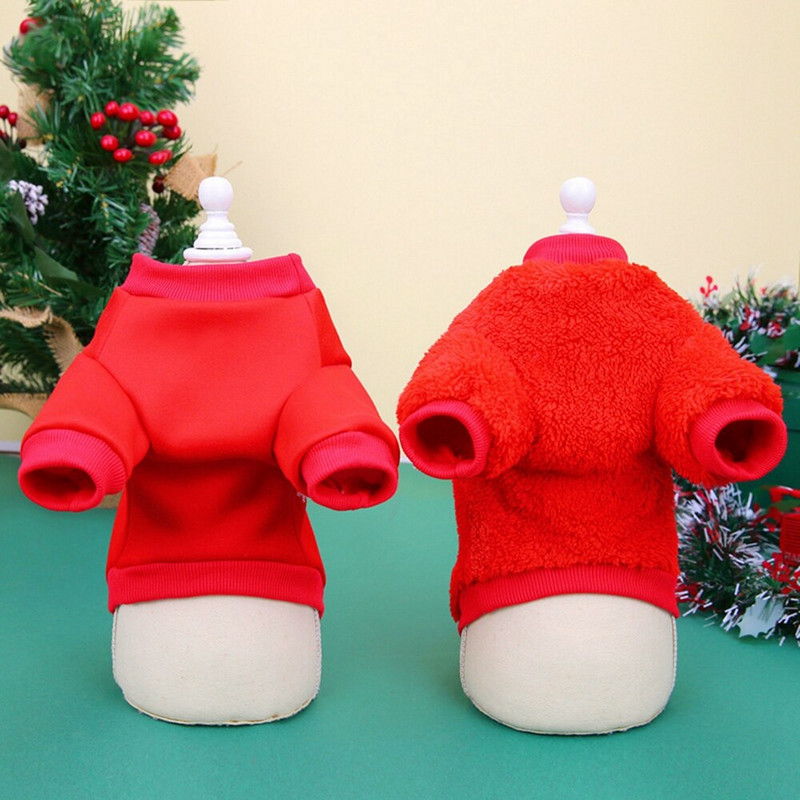 Kalėdiniai šunų rūbai Mažo šuns rudens/žiemos šilti rūbai Spaudos kalėdinis briedžio paltas mažiems šunims