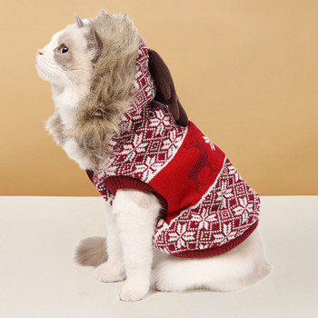 Reindeer Dog Hoodie Winter Christmas Dog Coat Jacket Velvet Fleece Fit for Puppy Dog Chihuahua Yorkshire Poodle Maltese Puppy