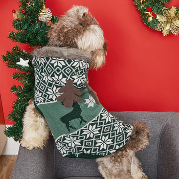 Reindeer Dog Hoodie Winter Christmas Dog Coat Jacket Velvet Fleece Fit for Puppy Dog Chihuahua Yorkshire Poodle Maltese Puppy