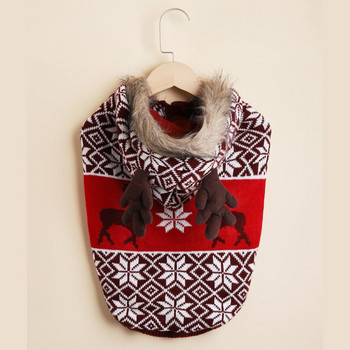 Reindeer Dog Hoodie Winter Christmas Dog Coat Jacket Velvet Fleece Fit for Puppy Dog Chihuahua Yorkshire Poodle Maltese Puppy