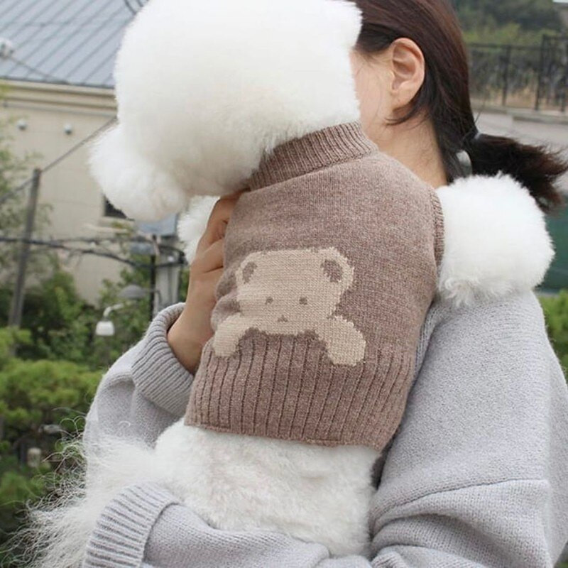 Mielas meškiukas megztinis mažiems šunims Jorkšyro liemenė Hoody žieminiai naminio šuns drabužiai vėžlys šuns megztinis Čihuahua buldogas Perro