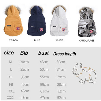 M-4XL Pet Dog Jacket Clothes Hoodies Down Windproof Coat Puppy Small for Dogs Clothes Winter Outdoor Warm Jacket French Bulldog