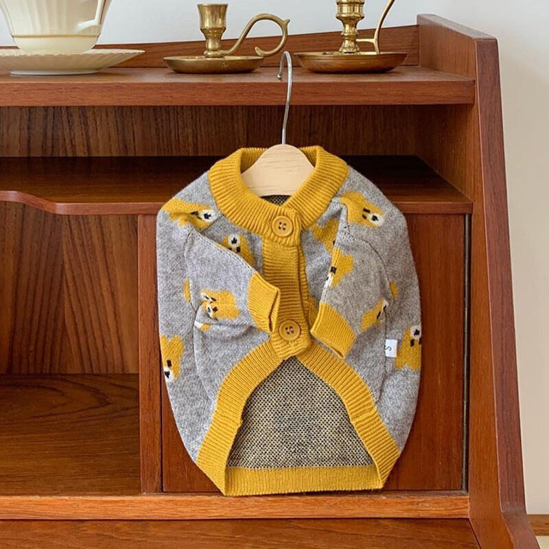 Roztomilý medvedí sveter s kapucňou, jeseň/zima, oblečenie pre psov, gombík, sveter s kapucňou pre psov pre malé a stredné psy, buldog, Yorkshire