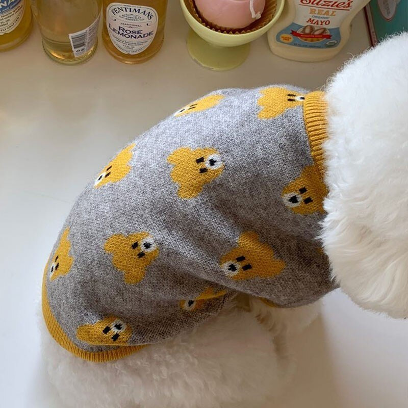 Roztomilý medvedí sveter s kapucňou, jeseň/zima, oblečenie pre psov, gombík, sveter s kapucňou pre psov pre malé a stredné psy, buldog, Yorkshire