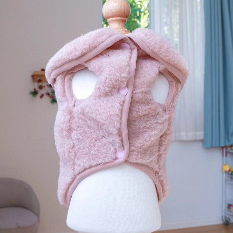 Lemmikloomariided Sügis- ja Talvine soojad jõulud uusaasta Halloween lambavillast fliisvoodriga paksendatud põdrakaru vest