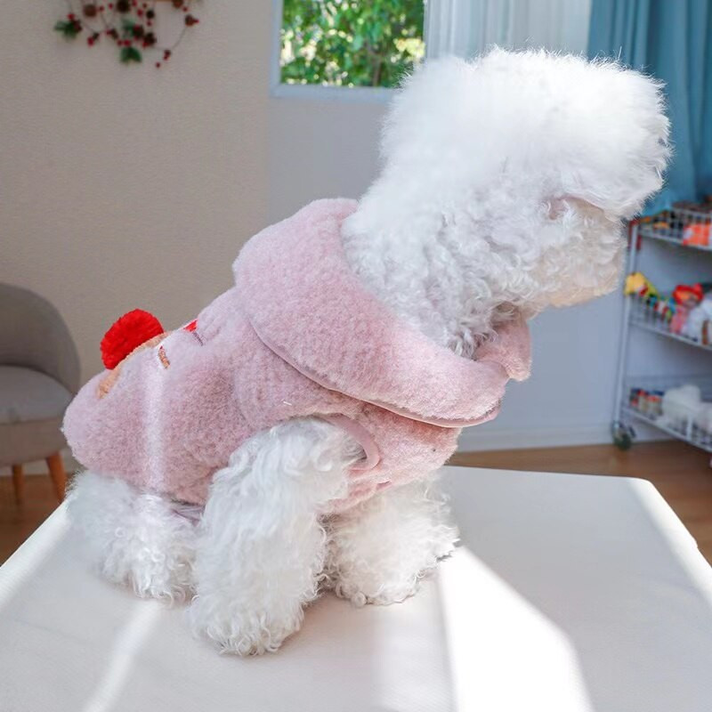 Lemmikloomariided Sügis- ja Talvine soojad jõulud uusaasta Halloween lambavillast fliisvoodriga paksendatud põdrakaru vest