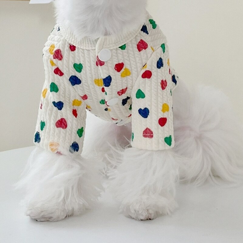 Oblečenie pre psov Love Cardigan, plyšový medvedík Pomeranian, malý pes, maltézsky psík, vianočné oblečenie, sveter pre psov, oblečenie pre mačky, oblečenie pre psov