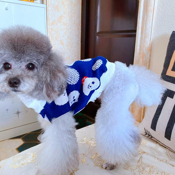 Πουλόβερ για σκύλους για κατοικίδια Teddy πλεκτά ρούχα Bichon Φθινοπωρινά χειμωνιάτικα ρούχα για κουτάβι Ρούχα κινουμένων σχεδίων Yorkshire Teddy Poodle Ζεστά ρούχα
