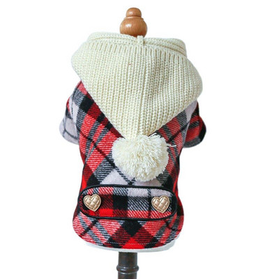 Χοντρό πλεκτό μπουφάν με κουκούλα με κουκούλα για μικρά σκυλιά Μάλλινες στολές παλτό για κατοικίδια Στολή XS XL Chihuahua Pomeranian Puppy