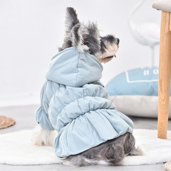 Dog Pet Супер топла рокля Winter Puppy Pet Dog Coats Princess Floral Bubble Skirt Dog Cat Hooded Chihuahua Yorkie Clothing