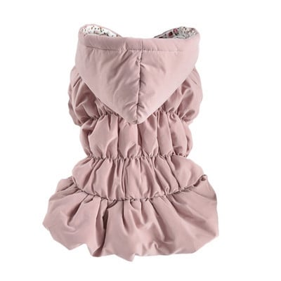 Super teplé šaty pre psov, zimné šteňacie kabáty pre psov, princezná, kvetinová bublinková sukňa, pes, mačka s kapucňou, čivava, yorkshirský teriér