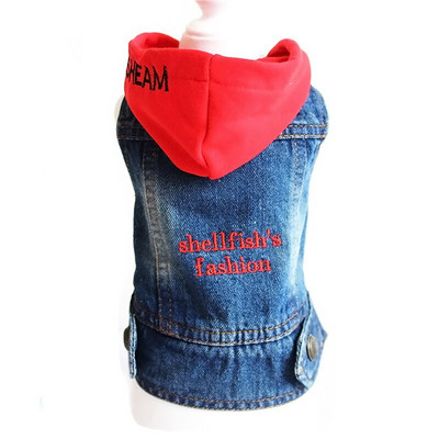 Jarné a jesenné oblečenie pre čivavy, štýlová džínsová bunda pre psov pre malé a stredné psy, yorkshirský šteňací klopový kabát, modrá džínsová mikina s kapucňou