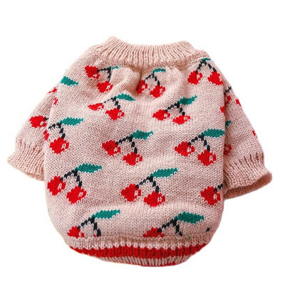 Haina caldă de toamnă și iarnă pentru câini Haina pentru pisici menține caldă și caldă pulover cățeluș cireș Pulover pentru câini