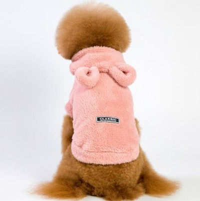 Fleece Dog Hoodie Winter Pet Dog Ρούχα για σκύλους Μπουφάν παλτό Soft Ropa Perro Ρούχα γαλλικού μπουλντόγκ για σκύλους κατοικίδια Ρούχα πατημασιά