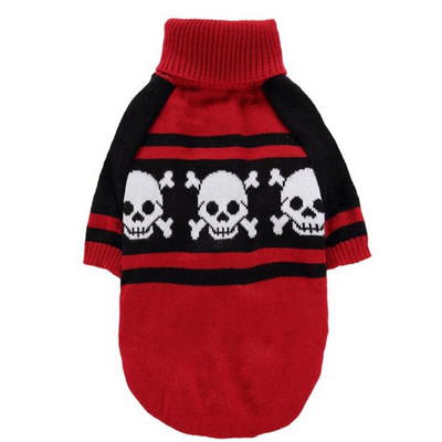 Halloweenske svetre pre psov s potlačou lebky, rolák s golierom pre šteniatka, jar a jeseň, kabát pre malých a veľkých psov, veľkosť XXS-XXL, oblečenie pre psov