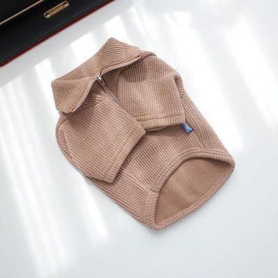 Pulover solid, iarnă, haine pentru câini, cămașă kaki, pulover pentru câini de talie mică, hanorace, haine cu fermoar, haine Yorkshire, Ropa Perro