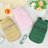 Haina pentru câini de talie mică, căptușită cu lână, haină pentru cățeluș, vreme rece, vreme rece, îmbrăcăminte pentru animale de companie, inel în D, vestă pentru câini, ținute.