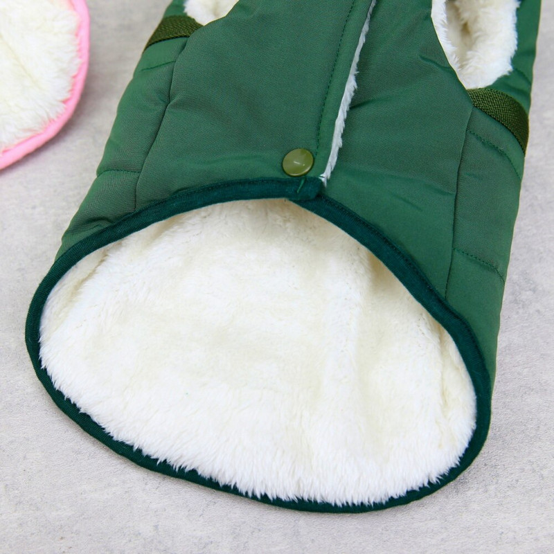 Haina pentru câini de talie mică, căptușită cu lână, haină pentru cățeluș, vreme rece, vreme rece, îmbrăcăminte pentru animale de companie, inel în D, vestă pentru câini, ținute.