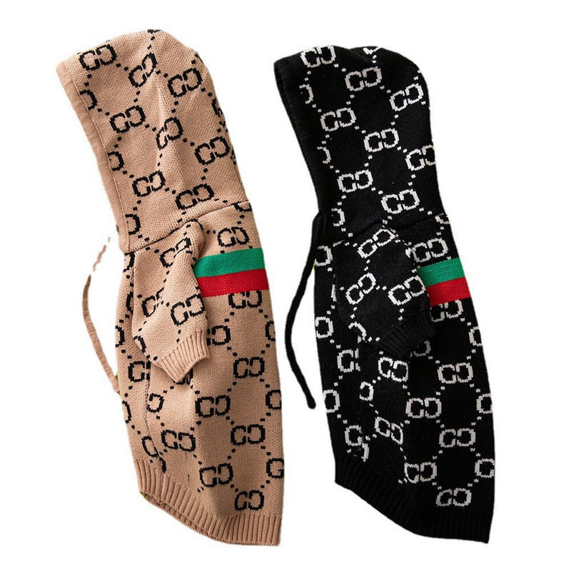 Pulover pentru câini, cu pălărie, iarnă, moale, caldă, pisică, cățeluș, pulover, tricotat, haină pentru câini de talie mică, mijlocie, îmbrăcăminte, costume